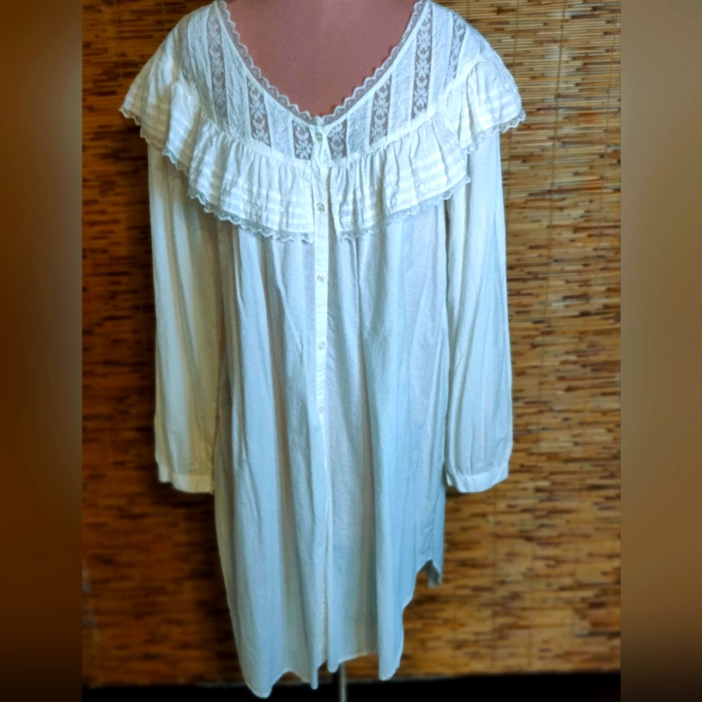 Edwardian look Circle collar Lace Embroidery Mini dress Gown Floaty Vintage Chic